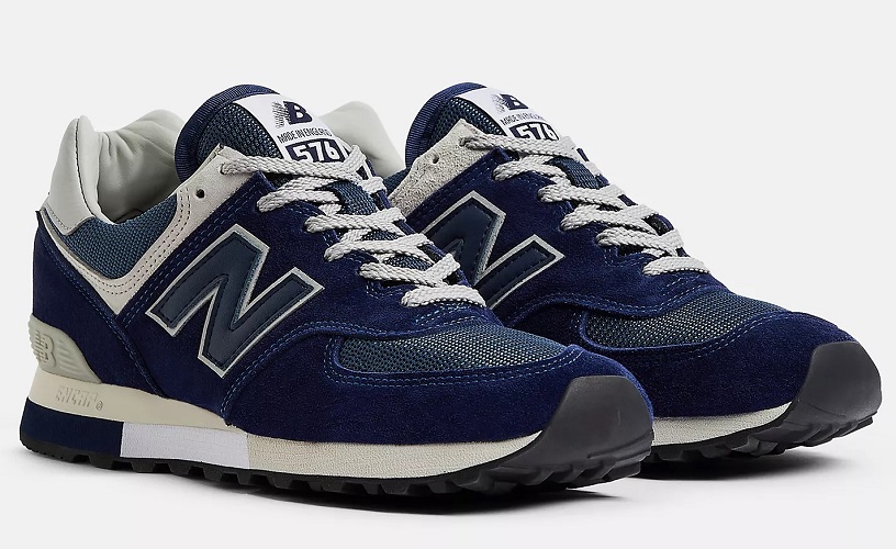 NEW BALANCE MADE in UK 576 35th Anniversary Baskets Basses Unisexe Medieval Blue avec Insignia Blue et 420 U