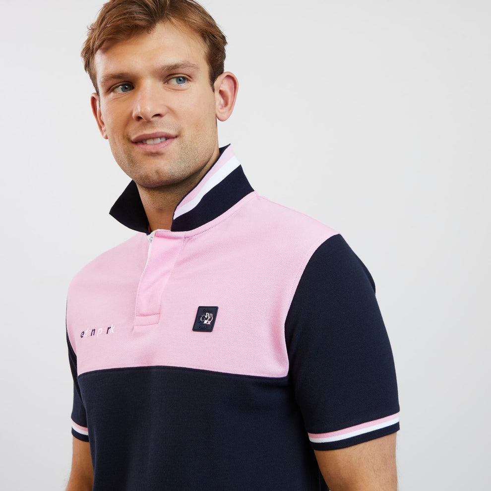 Polo gris colorblock XV de France Eden Park manches courtes