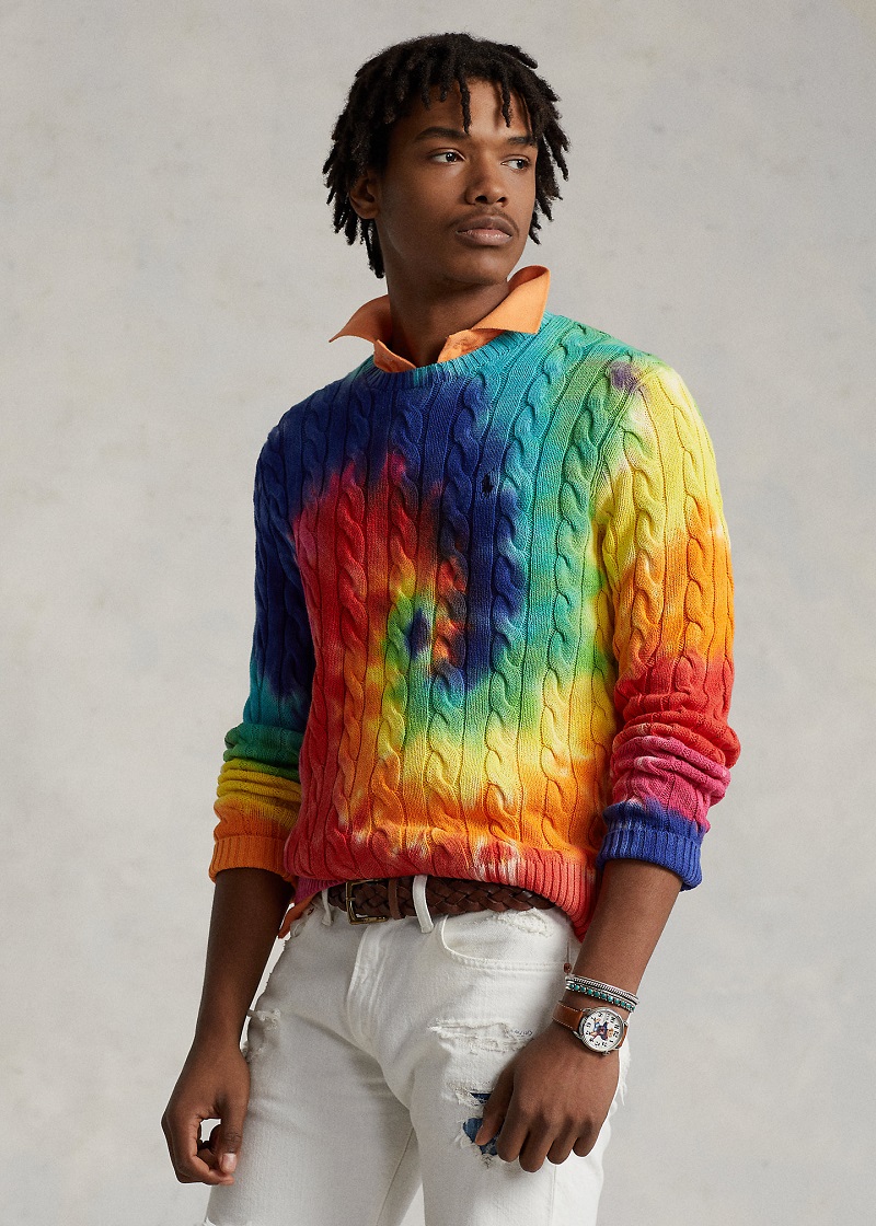 Polo Ralph Lauren Pull torsad en coton tie dye Teinture tie dye