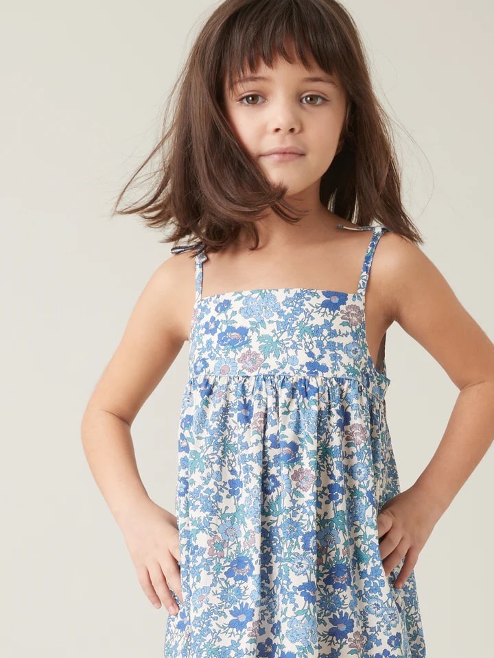 Robe longue Fille Cyrillus en tissu Liberty Pyrethrum-daisy