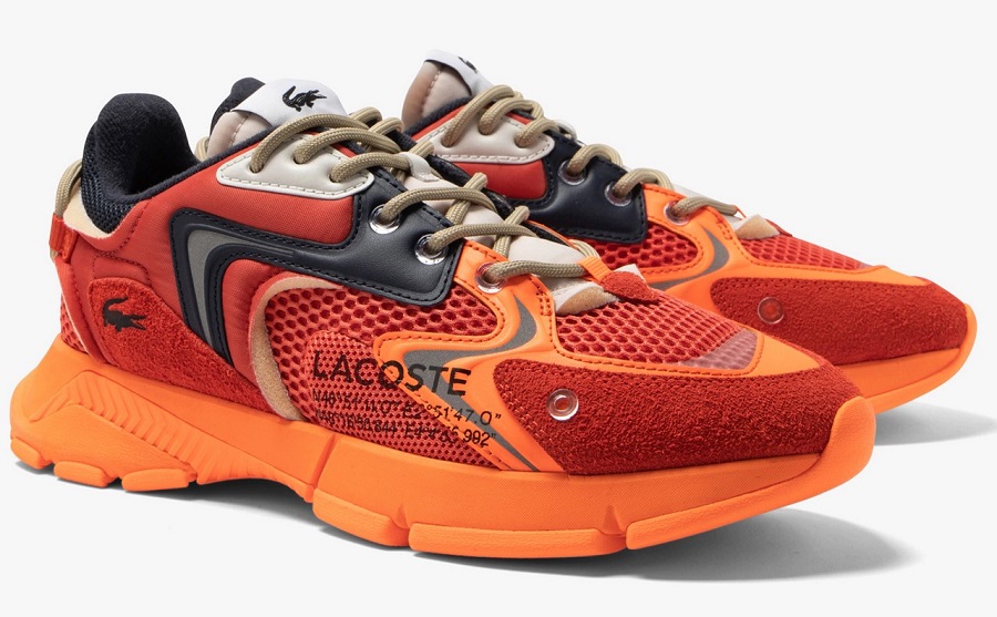 Sneakers L003 NEO Lacoste en textile Red/Orange pour Homme