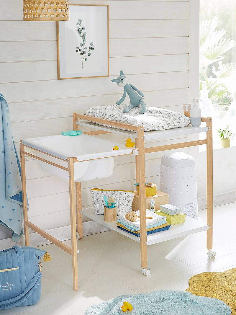 Table à langer avec baignoire intégrée VERTBAUDET MagicTub Blanc