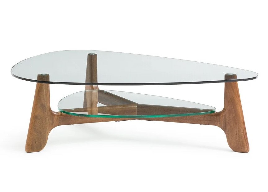 Table basse AIOLE double plateau verre et noyer - La Redoute Intérieurs