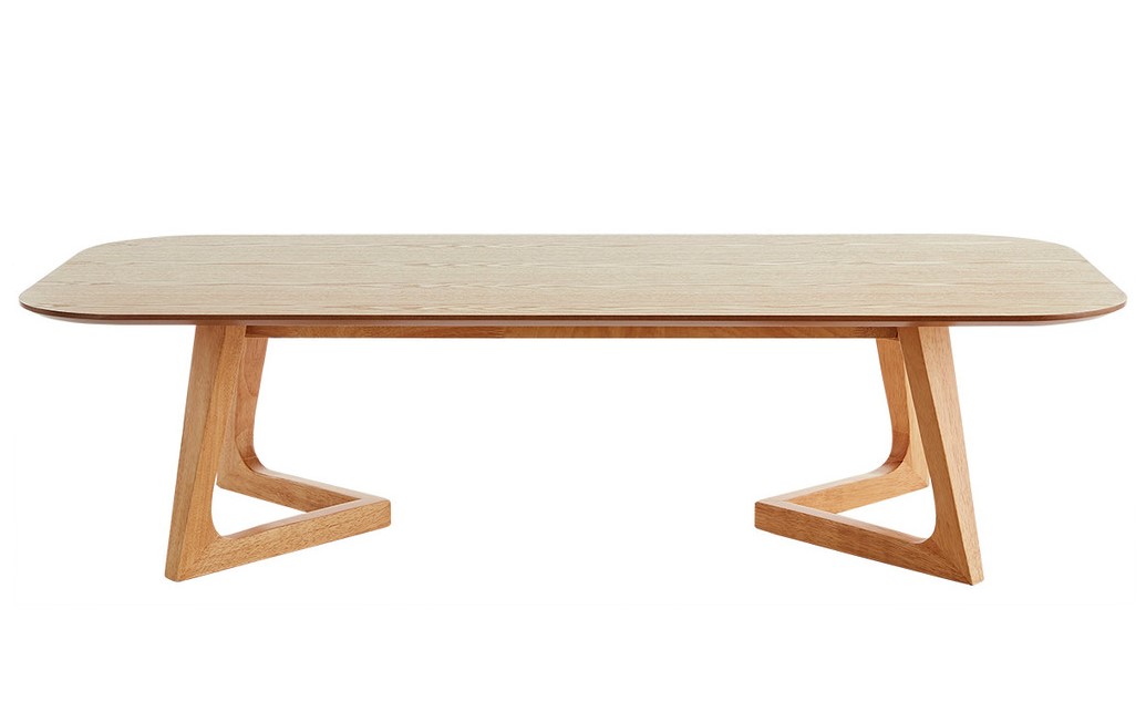 Table basse rectangulaire scandinave JUKE bois clair