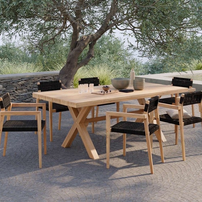 Table de jardin SURI en bois de teck massif 200 cm