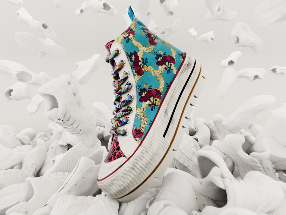 Baskets montantes Patchwork floral Desigual