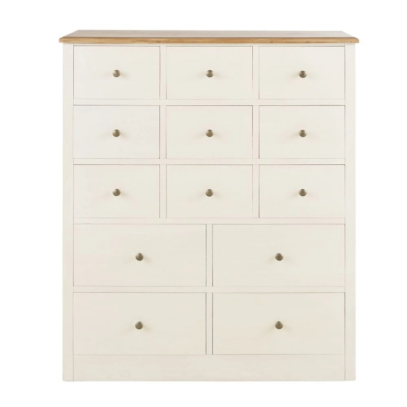 Cabinet de Rangement Aimée 13 tiroirs blanc cassé
