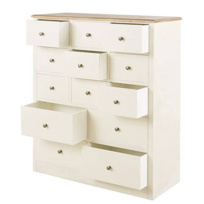 Cabinet de Rangement Aimée 13 tiroirs blanc cassé - Maisons du Monde
