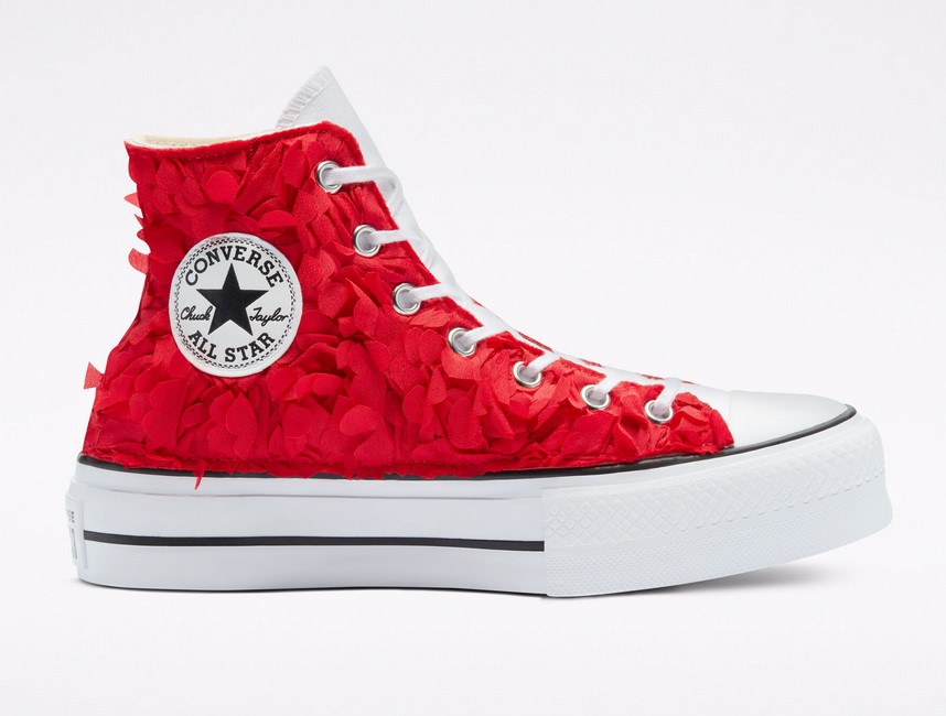 puppy Sinis Verward zijn CONVERSE Chuck Taylor All Star Lift Platform Faux Flower Petals Baskets  Montantes Tulle rouge - Baskets Femme Converse - Iziva.com