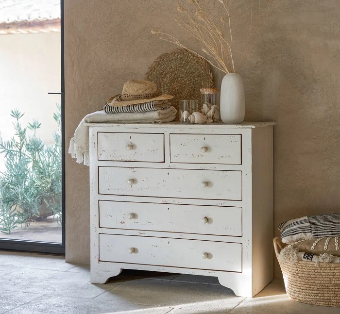 Commode AVIGNON en manguier blanche effet vieilli - Maisons du Monde