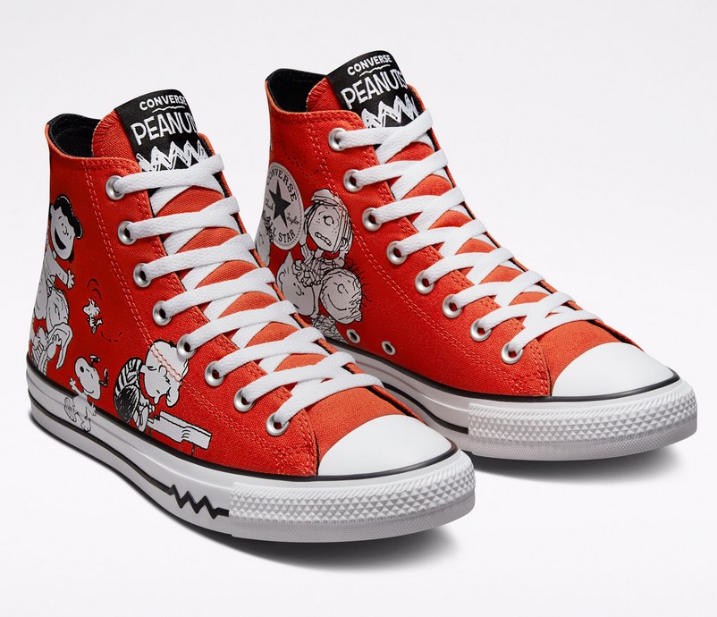 Converse x Peanuts Chuck Taylor All Star Baskets Montantes Rouge/Noir/Blanc