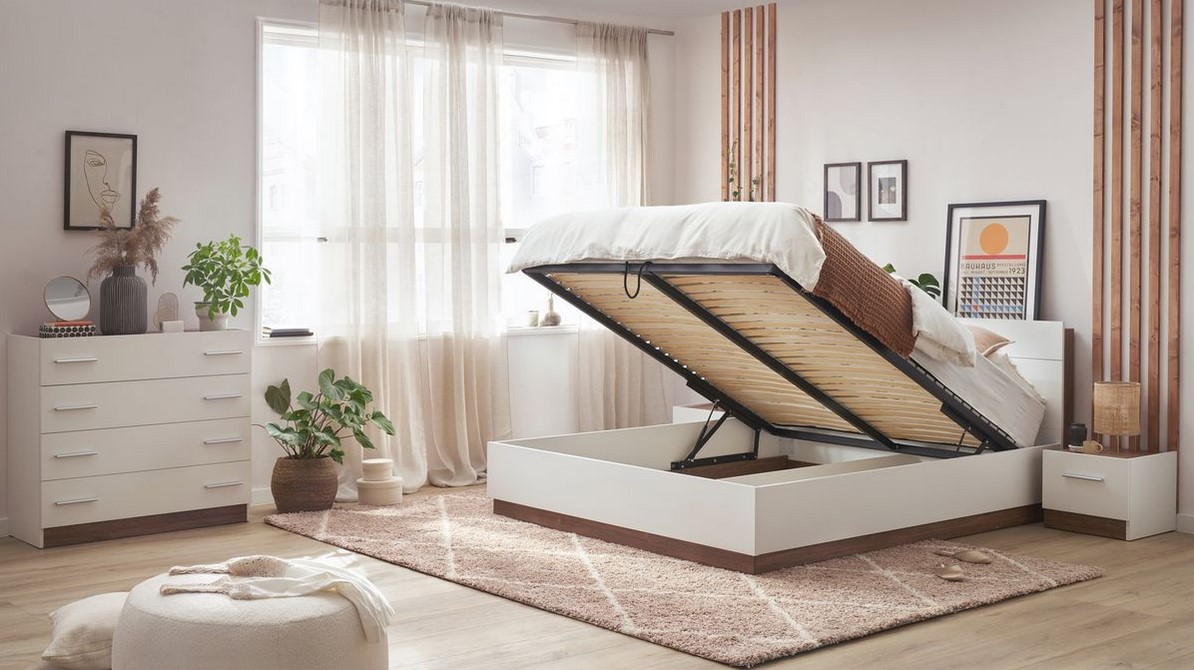 BOBOCHIC Ensemble ZENITA lit coffre commode et deux chevets