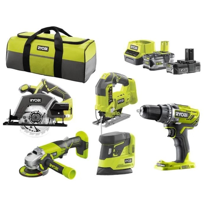 RYOBI R18CK5B-252S Pack 5 outils ONE+