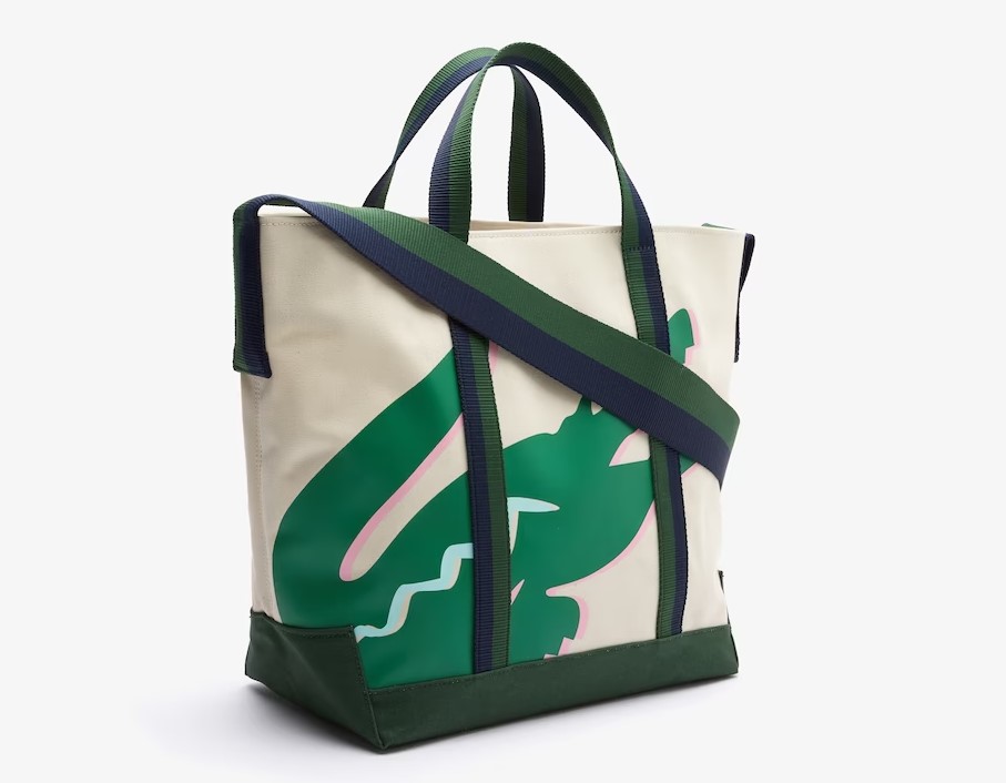 Sac cabas Summer Pack Lacoste en coton imprimé crocodile coloré