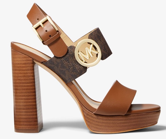 MICHAEL Michael Kors Sandale d'été SUMMER en cuir à semelle compensée avec logo