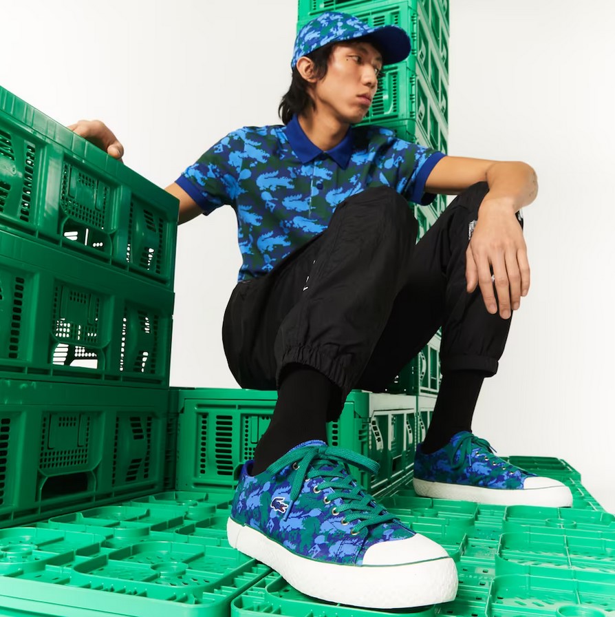 Sneakers Gripshot en toile Lacoste x Minecraft Bleu/Vert  pour Homme