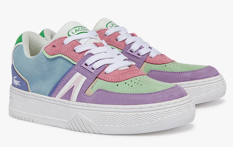 Sneakers L001 Lacoste en cuir et su de color block Baskets Femme