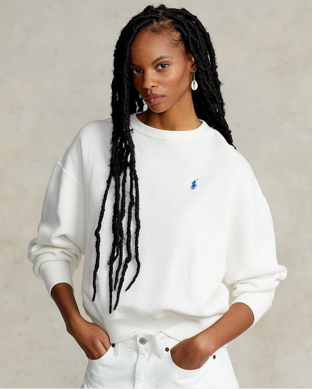 Polo Ralph Lauren Sweat Good Vibes brodé en molleton Nevis