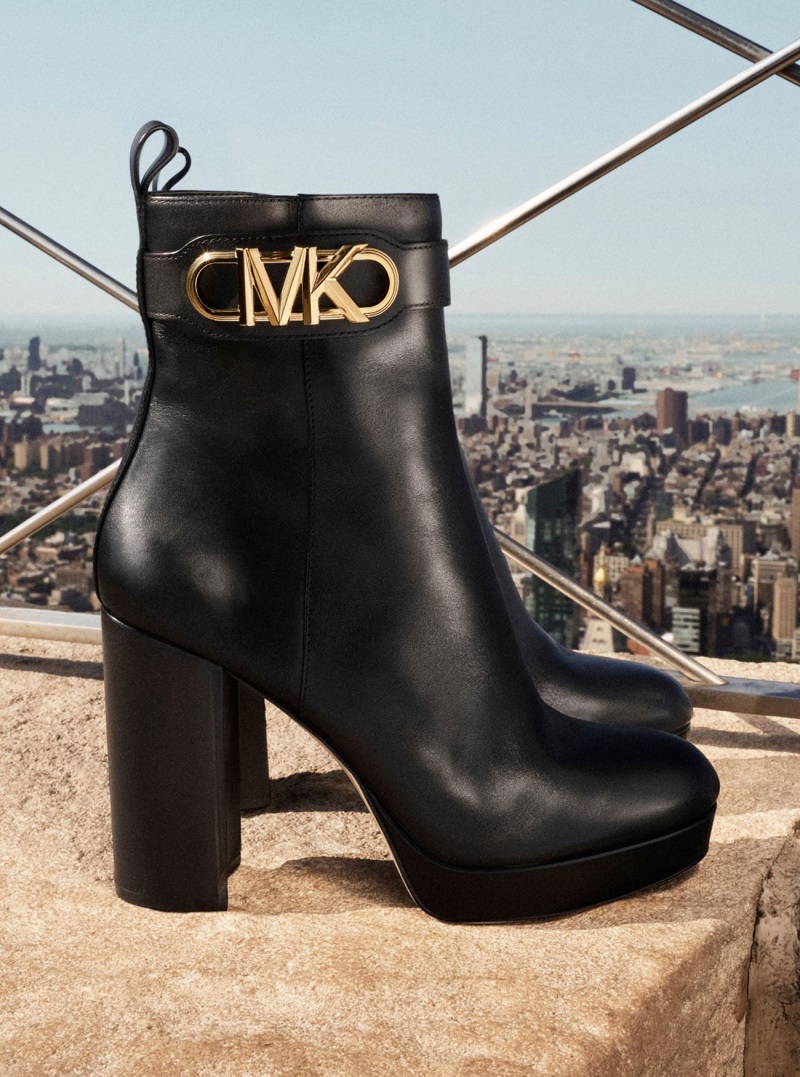 MICHAEL Michael Kors Bottes Parker en cuir à semelle compensée Noir