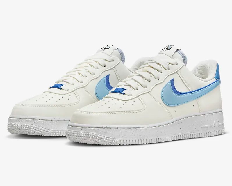 Nike Air Force 1 '07 LV8 Baskets Basses Voile/Bleu moyen/Noir/Bleu glacial pour Homme