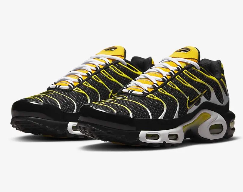 Nike Air Max Plus Baskets Basses Noir/Blanc/Jaune tour pour Homme