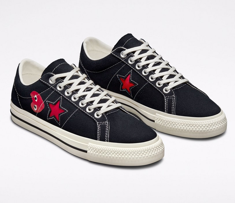 Converse x Comme des Garçons PLAY One Star Unisexe Baskets Basses Noir/Rouge/Blanc 