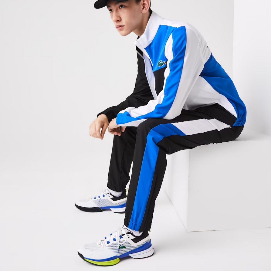 Ensemble de survêtement Homme Tennis Lacoste SPORT crocodile dos Blanc/Noir/Bleu/Jaune