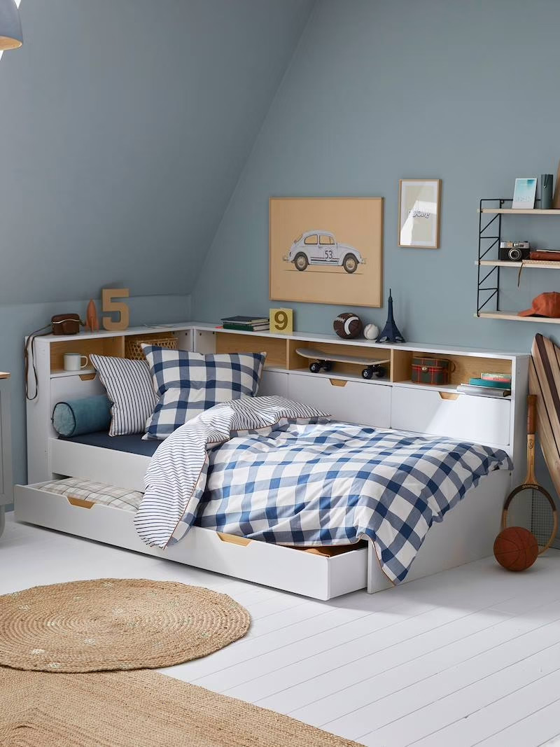 Lit enfant multi rangements TRÉSOR blanc