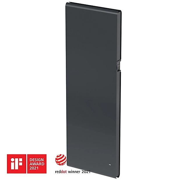 Radiateur connecté électrique à inertie fluide GoodHome Iriya 1800W vertical anthracite