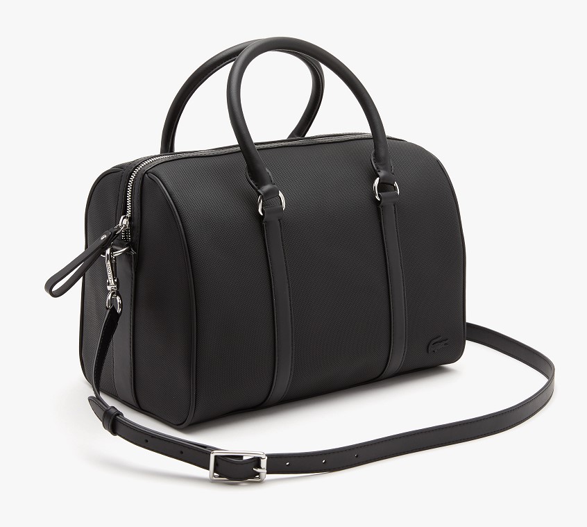 Sac à main Femme Lacoste zippé avec bandoulière ajustable Noir