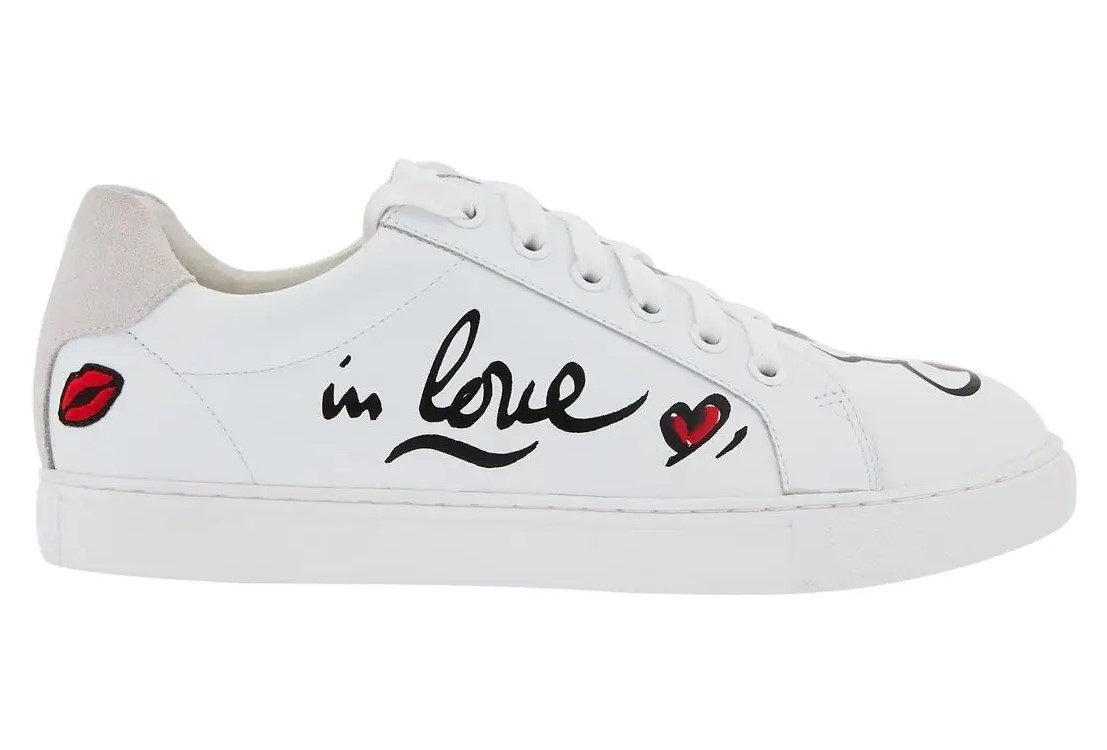 Bons Baisers de Paname SIMONE IN LOVE GRAF Baskets Basses en cuir Blanches