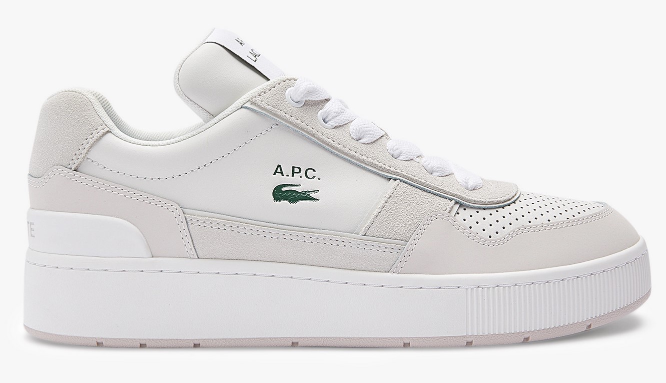 Sneakers Ace Clip Lacoste x A.P.C. en cuir Blanc/Beige