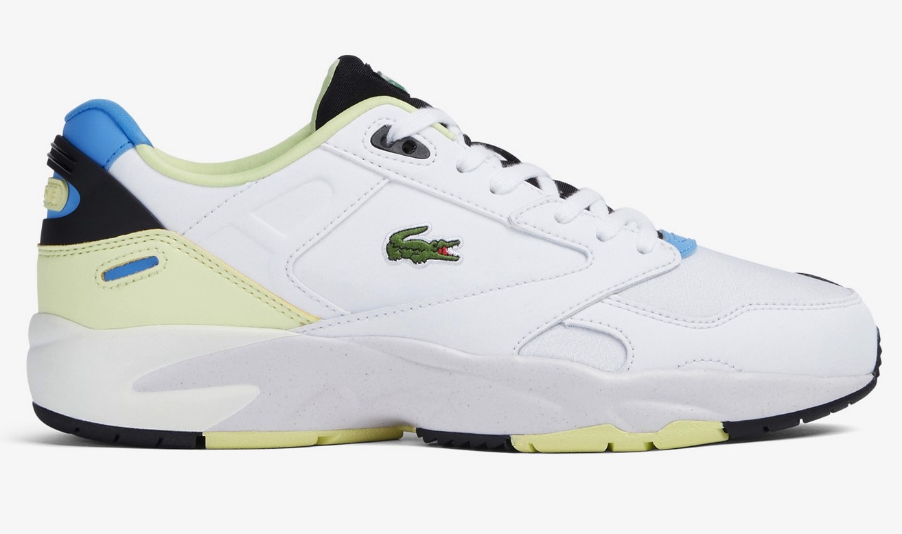 Sneakers Storm 96 Lo Lacoste en synthétique et textile Blanc/Jaune clair