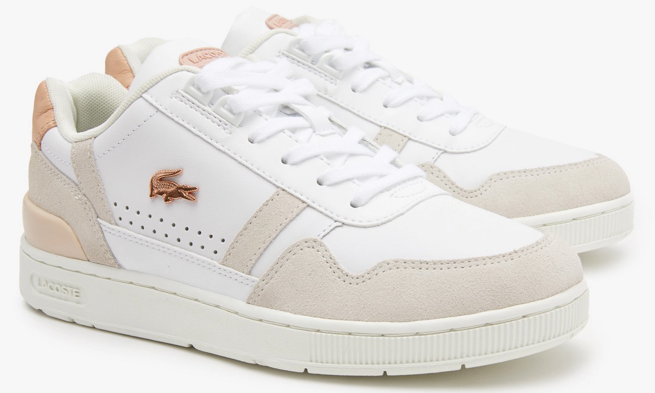 Sneakers T-Clip Lacoste en synthétique Blanc/Rose