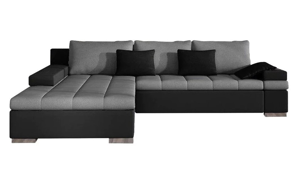 Canapé d'angle gauche Convertible COMFIVO 113 Gris Noir de Mobilier1