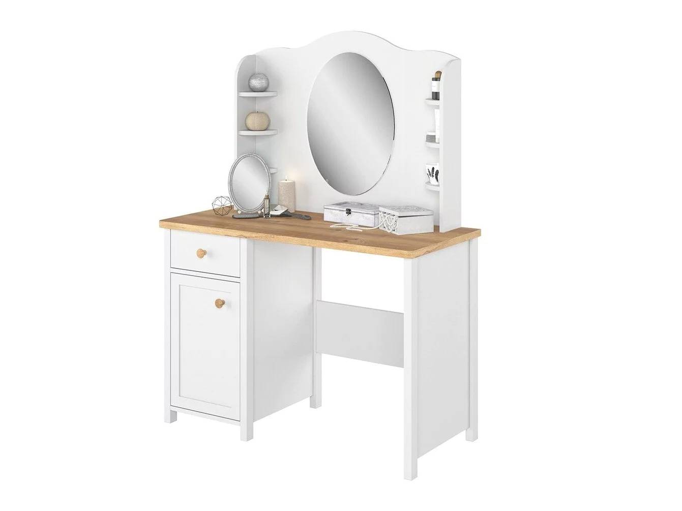 Coiffeuse FRESNO F123 Blanc Chêne - Mobilier1