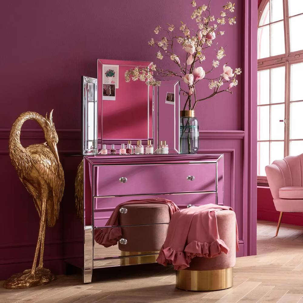 Commode 3 tiroirs LUXURY en verre miroir - Maisons du Monde