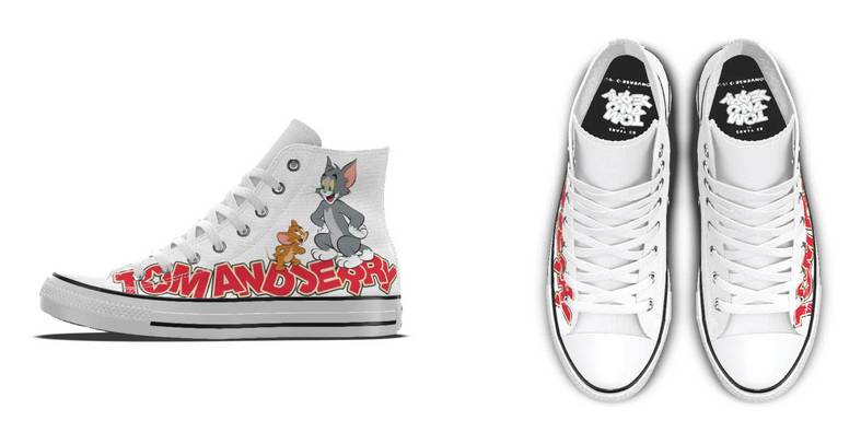 Converse By You x Tom and Jerry Chuck Taylor All Star Baskets Montantes Unisexe personnalisables