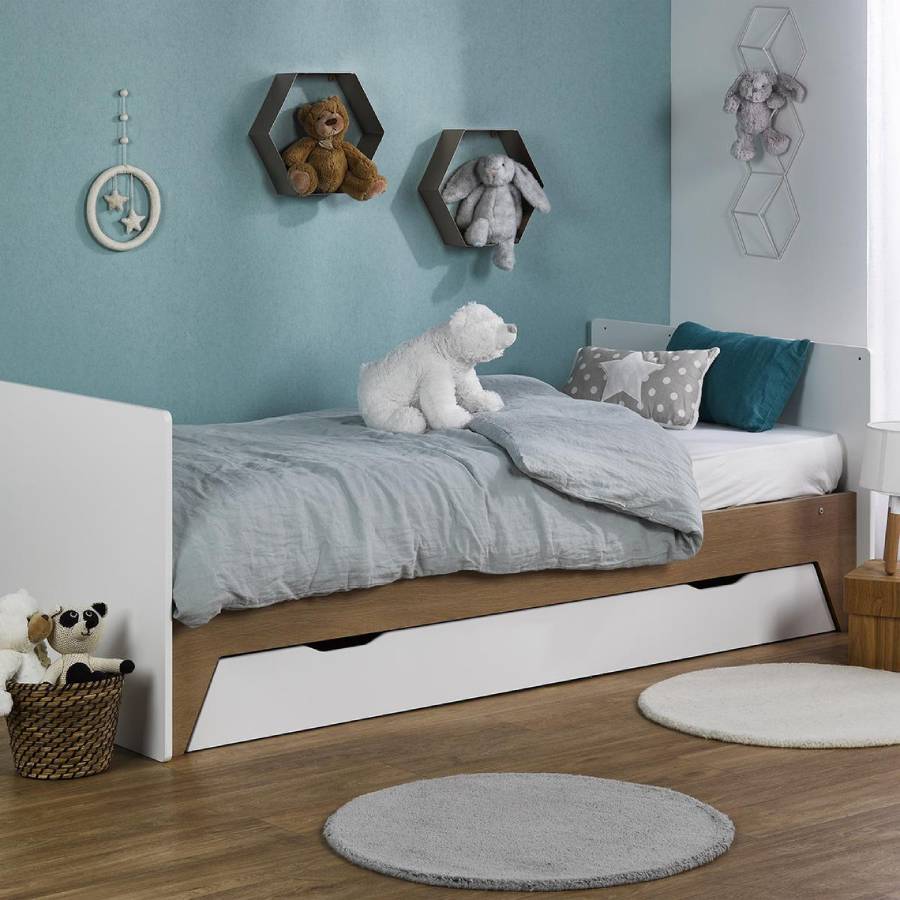 Lit bébé évolutif combiné ECRIN Blanc & bois