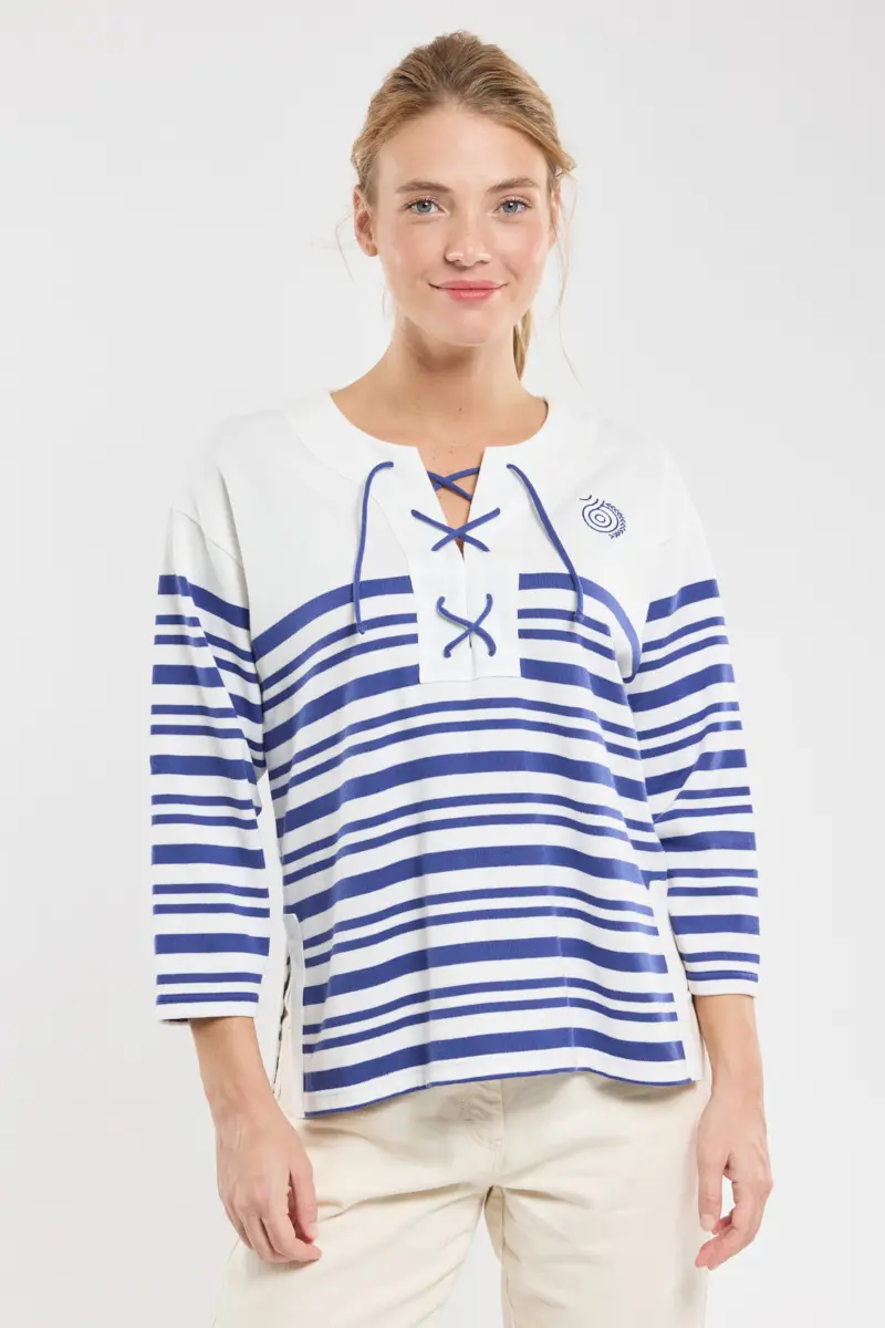 Pull marin léger Femme Armor-lux X Nolwenn Faligot Milk/Ketchup