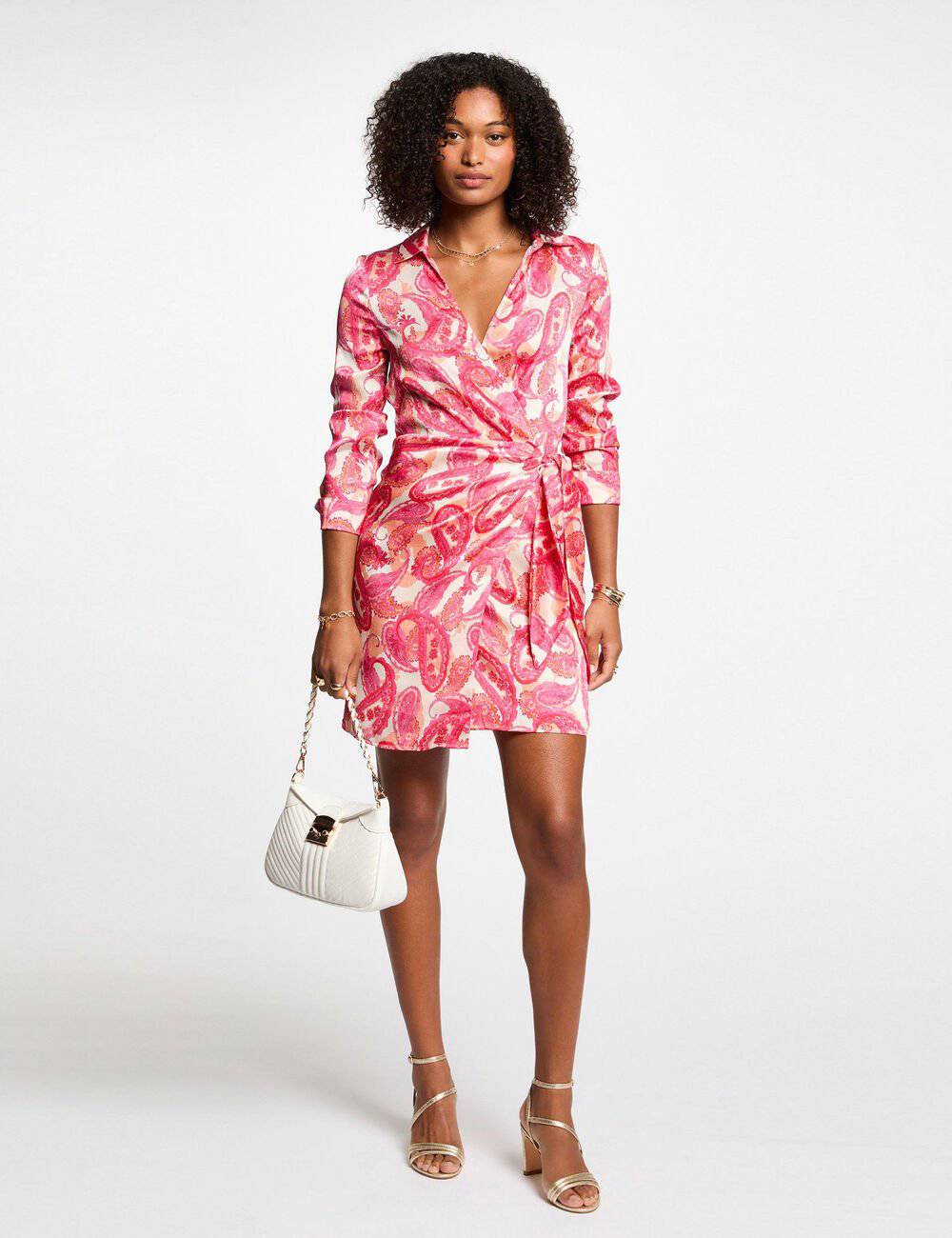 Robe courte portefeuille RESTA Morgan multicolore