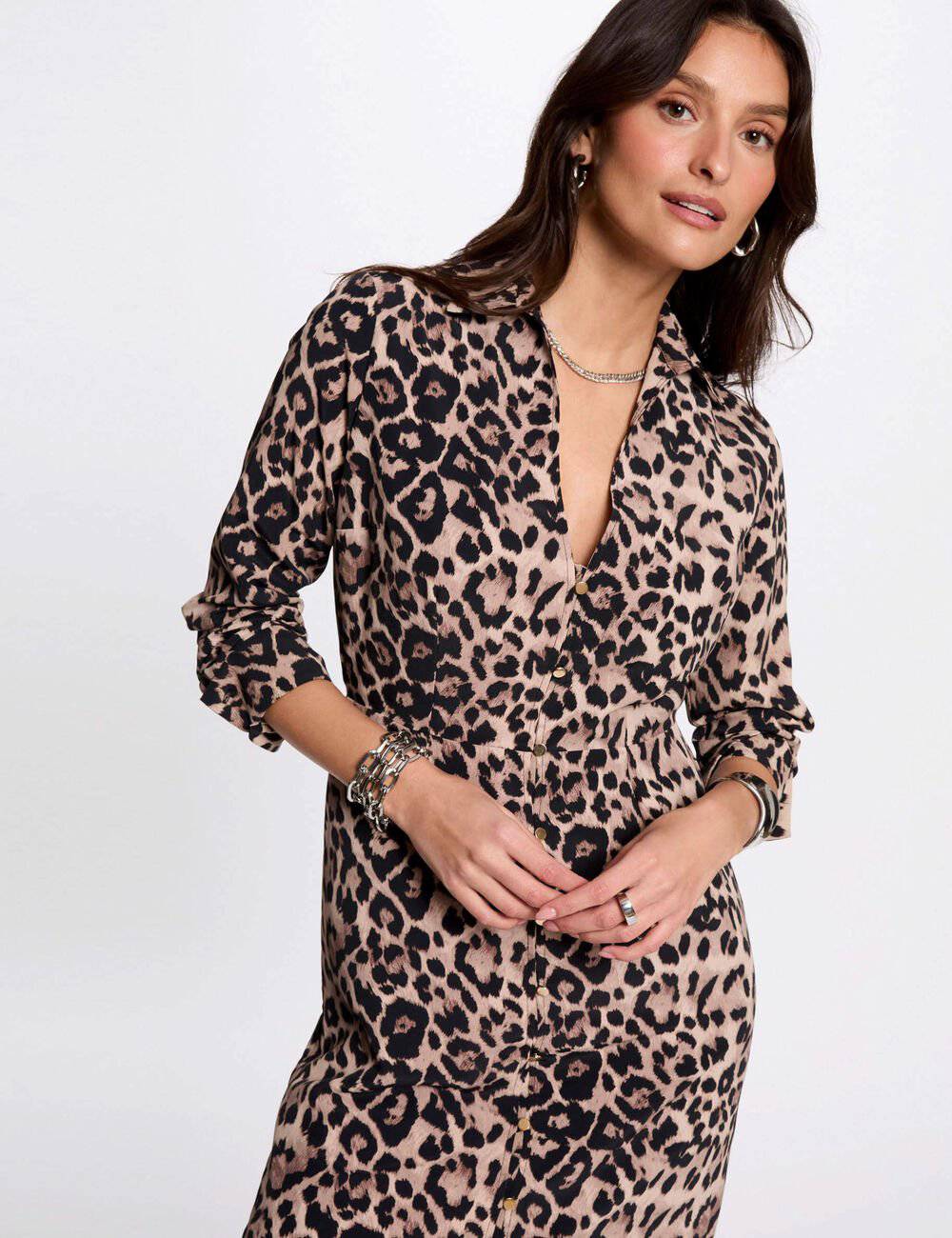 Robe longue ajustée RSPRING Morgan imprimée multicolore
