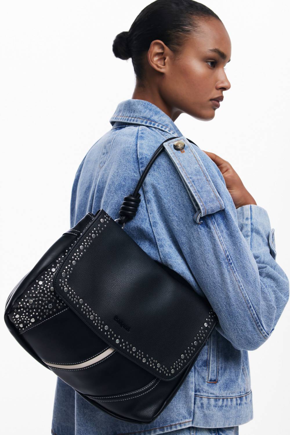 Sac M à clous Desigual Noir