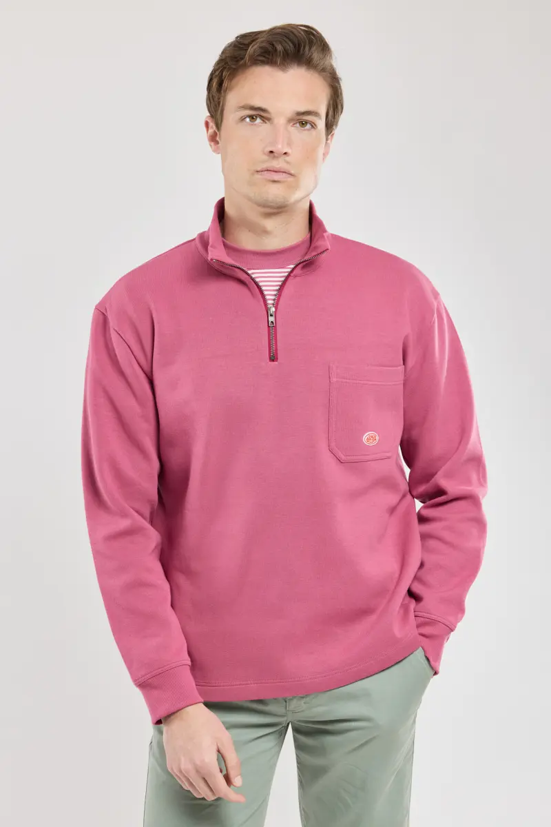 Sweat col camionneur Homme Armor Lux coton épais Malaga E25