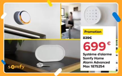 Système d'alarme Somfy Home Alarm Advanced Max 1875254 pas cher chez Castorama : Réduction de -140€ 