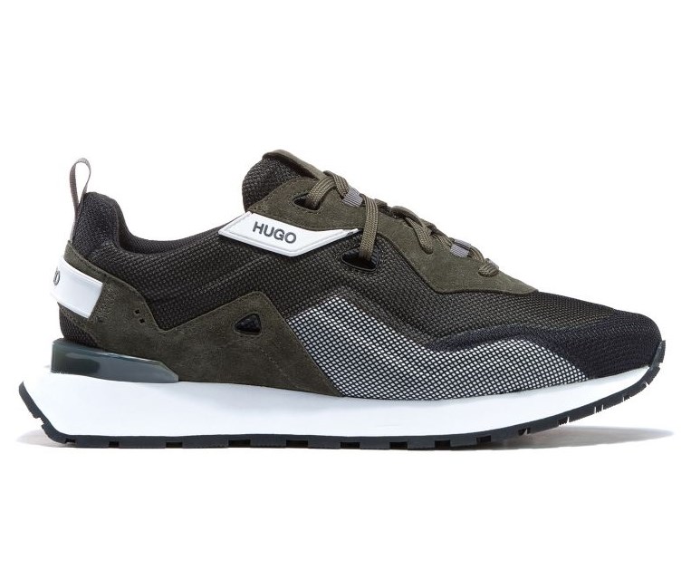 HUGO BOSS Cubite Runn mekn Baskets rétro en cuir suédé et mesh