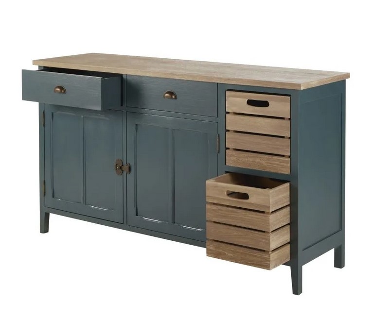 Buffet enfilade  BEAUMONT 2 portes et 4 tiroirs vert foncé - Maisons du Monde