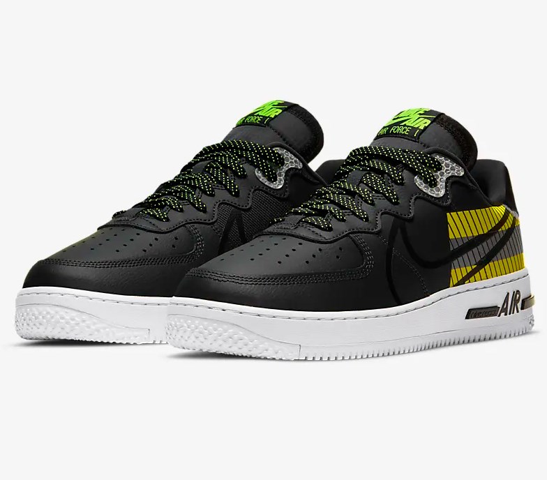 Nike Air Force 1 React LX Anthracite/Volt/Rouge Habanero/Noir ...