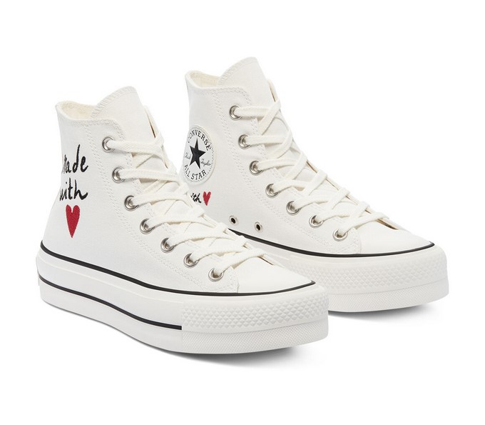 Converse Chuck Taylor All Star Plateform Valentine's Day montante vintage white/egret/black