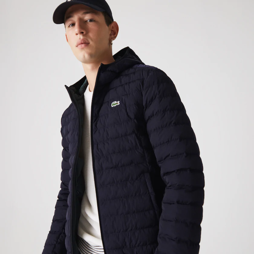 Doudoune pliable l g re et d perlante capuche Lacoste marine